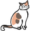 Illustration of a calico cat doing a yoga pose sitting 